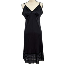 Load image into Gallery viewer, Vintage Black Nylon Slip Dress Size 40