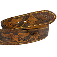 Load image into Gallery viewer, Vintage Tooled Leather Belt with Eagles Design Size 32