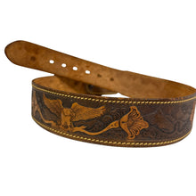 Load image into Gallery viewer, Vintage Tooled Leather Belt with Eagles Design Size 32