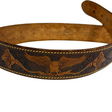 Load image into Gallery viewer, Vintage Tooled Leather Belt with Eagles Design Size 32