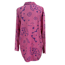 Load image into Gallery viewer, 1980s Blazer Pink with Purple Geometric Pattern Size Large/XL