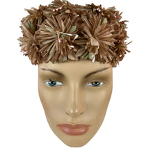 Load image into Gallery viewer, Vintage 50s Floral Pill Box Hat Size Small
