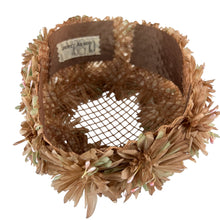 Load image into Gallery viewer, Vintage 50s Floral Pill Box Hat Size Small