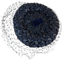 Load image into Gallery viewer, Mid Century Navy Blue Pillbox Hat Size Small