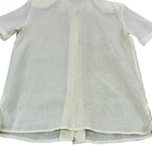 Load image into Gallery viewer, Vintage 100% Linen Embroidered Button Up Short Sleeve Shirt Size M