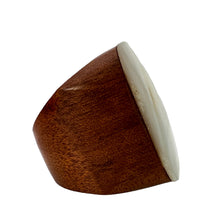 Load image into Gallery viewer, Chunky Seashell Hand Carved Wooden Ring Size 11.5"