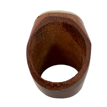 Load image into Gallery viewer, Chunky Seashell Hand Carved Wooden Ring Size 11.5"