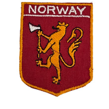 Load image into Gallery viewer, Vintage King Lion Knight Norway Royal Crest Seal Souvenir Sew On Embroidered Patch