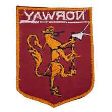 Load image into Gallery viewer, Vintage King Lion Knight Norway Royal Crest Seal Souvenir Sew On Embroidered Patch