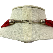 Load image into Gallery viewer, Red Tribal Beaded Multi-Strand Necklace 19.5