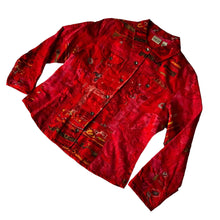 Load image into Gallery viewer, Chico's Rich Embroidered Raw Silk Floral Asian Art-to-Wear Jacket Size 2