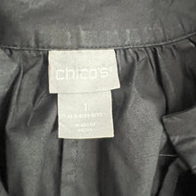 Load image into Gallery viewer, Chico's Black Short Sleeve Midi Dress with Pockets Size 1"