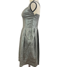 Load image into Gallery viewer, Cynthia Steffe Metallic Cross Back Linen Dress Size 10