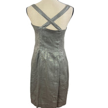 Load image into Gallery viewer, Metallic Cross Back Linen Dress Size 10