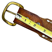 Load image into Gallery viewer, Vintage Tooled Leather Belt with Flowers Size Medium