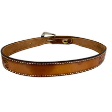 Load image into Gallery viewer, Vintage Tooled Leather Belt with Flowers Size 32