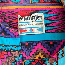 Load image into Gallery viewer, Vintage Wrangler Aztec Button Up Shirt Size Medium