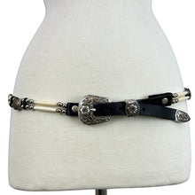 Load image into Gallery viewer, Vintage Buffalo Nickel Beaded Leather & Concha Belt Size 36