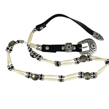 Load image into Gallery viewer, Vintage Buffalo Nickel Beaded Leather & Concha Belt Size 36