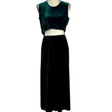 Load image into Gallery viewer, 90s Long Velvet Skirt Set Size Small 3 Pieces