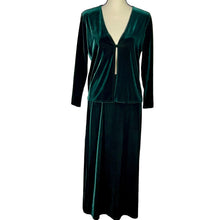 Load image into Gallery viewer, 90s Long Velvet Skirt Set Size Small 3 Pieces