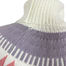 Load image into Gallery viewer, Fair Isle Cotton Wool Knit Turtleneck Sweater Dress Size Small