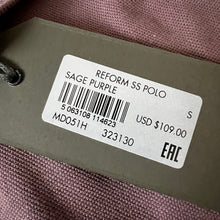 Load image into Gallery viewer, All Saints Reform SS Polo Shirt Sage Purple Size Small