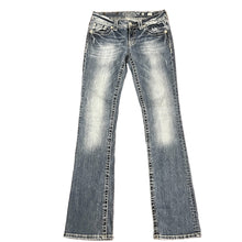 Load image into Gallery viewer, Miss Me Rhinestone Pockets Boot Cut Jeans Size 28"