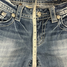 Load image into Gallery viewer, Miss Me Rhinestone Pockets Boot Cut Jeans Size 28"