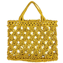 Load image into Gallery viewer, Yellow Macrame Tote