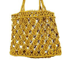 Load image into Gallery viewer, Yellow Macrame Tote