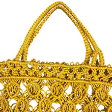 Load image into Gallery viewer, Yellow Macrame Tote
