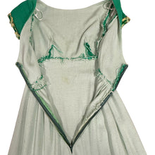 Load image into Gallery viewer, 70s Handmade Green Linen Empire Waist Cottage Core Maxi Dress XS