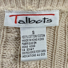 Load image into Gallery viewer, Vintage 90s Talbots Cotton Cable Knit Cardigan Size Small