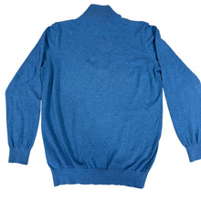 Load image into Gallery viewer, L.L. Bean Blue Quarter Zip Sweater Cotton Cashmere M Tall