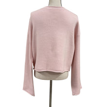 Load image into Gallery viewer, Cropped Oversized V Neck Cashmere Cotton Soft Knit Sweater Small