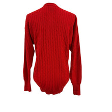 Load image into Gallery viewer, Vintage 90s Red V Neck Cashmere Cable Knit Cardigan