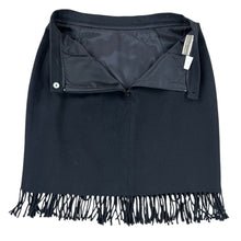 Load image into Gallery viewer, Black Wool Blend Fringe Skirt Size 8