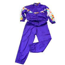 Load image into Gallery viewer, Vintage 80s Purple Windbreaker Track Suit Size M