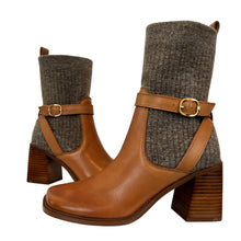 Load image into Gallery viewer, Sam Edelman Women's Brown Winnie Flare Heel Ankle Boots Size 7