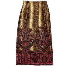 Load image into Gallery viewer, Vintage Silk Snake Print Two Piece Skirt Set Size 6