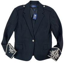 Load image into Gallery viewer, Women Polo Ralph Lauren Embroidered Wool Military Blazer Size 12