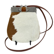 Load image into Gallery viewer, Moulin Rouge Pewter Framed Western Cowhide Handbag