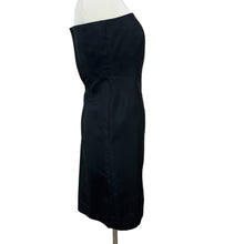 Load image into Gallery viewer, Strapless Black Cotton Stretch Dress Size 4P