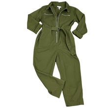 Load image into Gallery viewer, Army Green Utility Jumpsuit Size 6 Petite