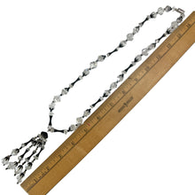Load image into Gallery viewer, Chic 1920s Art Deco Cut Crystal Black Filigree Tassel Necklace 14.5"