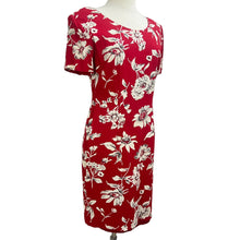 Load image into Gallery viewer, 1980s Red Floral Short Sleeve Dress Size 8
