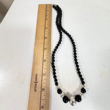 Load image into Gallery viewer, Vintage 925 Black Onyx Graduated Bead Necklace 18"