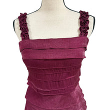 Load image into Gallery viewer, Vintage Burgundy Square Neck Sheath Dress Size Small