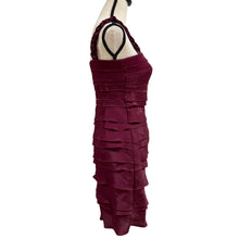 Load image into Gallery viewer, Vintage Burgundy Square Neck Sheath Dress Size Small